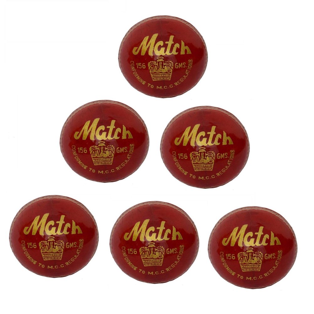 CW Match Red Cricket Ball Genuine Leather Pack of 12 Superior Grade 4Piece Ball