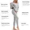 PISIQI Thermal Underwear Women Ultra-Soft Long Johns Set Base Layer Skiing Winter Warm Top & Bottom (L, Grey) view 3