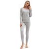 PISIQI Thermal Underwear Women Ultra-Soft Long Johns Set Base Layer Skiing Winter Warm Top & Bottom (L, Grey) view 4