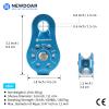 NewDoar Fixed Plate Micro Pulley,28KN CE Certified General Purpose Small Aluminum Rope Pulleys for Climbing/Aloft Work/Rappelling/Rescue Etc(28KN Blue 1pcs) view 2