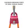 NewDoar Micro Mobile Single Pulley,20kN(4500 lb) Max Rope 1/2in for Rigging Arborist Climbing Rescue,CE Certified(20KN Red 2pcs) view 4