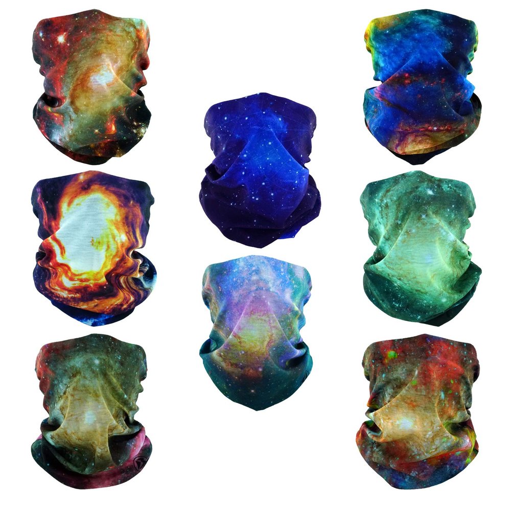 SMEHCF 8 Headband Bandana Balaclava Half Face Mask Shield Head Hair Scarf Neck Gaiter Hat Multipurpose For WoMen Men Breathable Reusable Washable Universe Nebula Galaxy Blure Orange Green