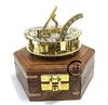 AV Brass Sundial/Marine Compass Nautical Compasses with Box Wooden CASE Gifts for MOM/DAD(Vintage) view 2