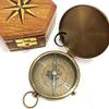 AV Wooden Case w/Compass Brass Magnet Needle Nautical Maritime Navigation Vintage Gifts for Marines/Military(Brass Finish) view 2