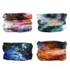 SMEHCF 4 Headband Bandana Balaclava Half Face Mask Shield Head Hair Scarf Neck Gaiter Hat Multipurpose For WoMen Men Breathable Reusable Washable Universe Nebula Blure Orange view 2