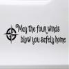 Minglewood Trading Bright Pink - May The Four Winds Blow You Safely Home Vinyl Decal - Sticker - Compass Grateful - Die Cut Sticker - 24w x 6h inches view 2