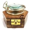 AV Maritime Compass Brass Silver Coating Functional Marine Compasses with Box/Case Wooden Decor view 2