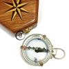 AV Maritime Compass Brass Silver Coating Functional Marine Compasses with Box/Case Wooden Decor view 3