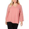 Alfani Womens Plus Work Wear Office Blouse Pink 0X view 1