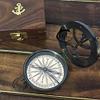 AV Gifts for Father/Mother Nautical Brass Sun Sundial Clock/Compass with Wooden Box/Case view 3