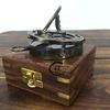 AV Gifts for Father/Mother Nautical Brass Sun Sundial Clock/Compass with Wooden Box/Case view 4