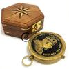 AV Brass Magnetic Manual Compass Maritime Style with Wood Box Vintage Handmade Gifts view 2