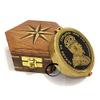AV Brass Magnetic Manual Compass Maritime Style with Wood Box Vintage Handmade Gifts view 4