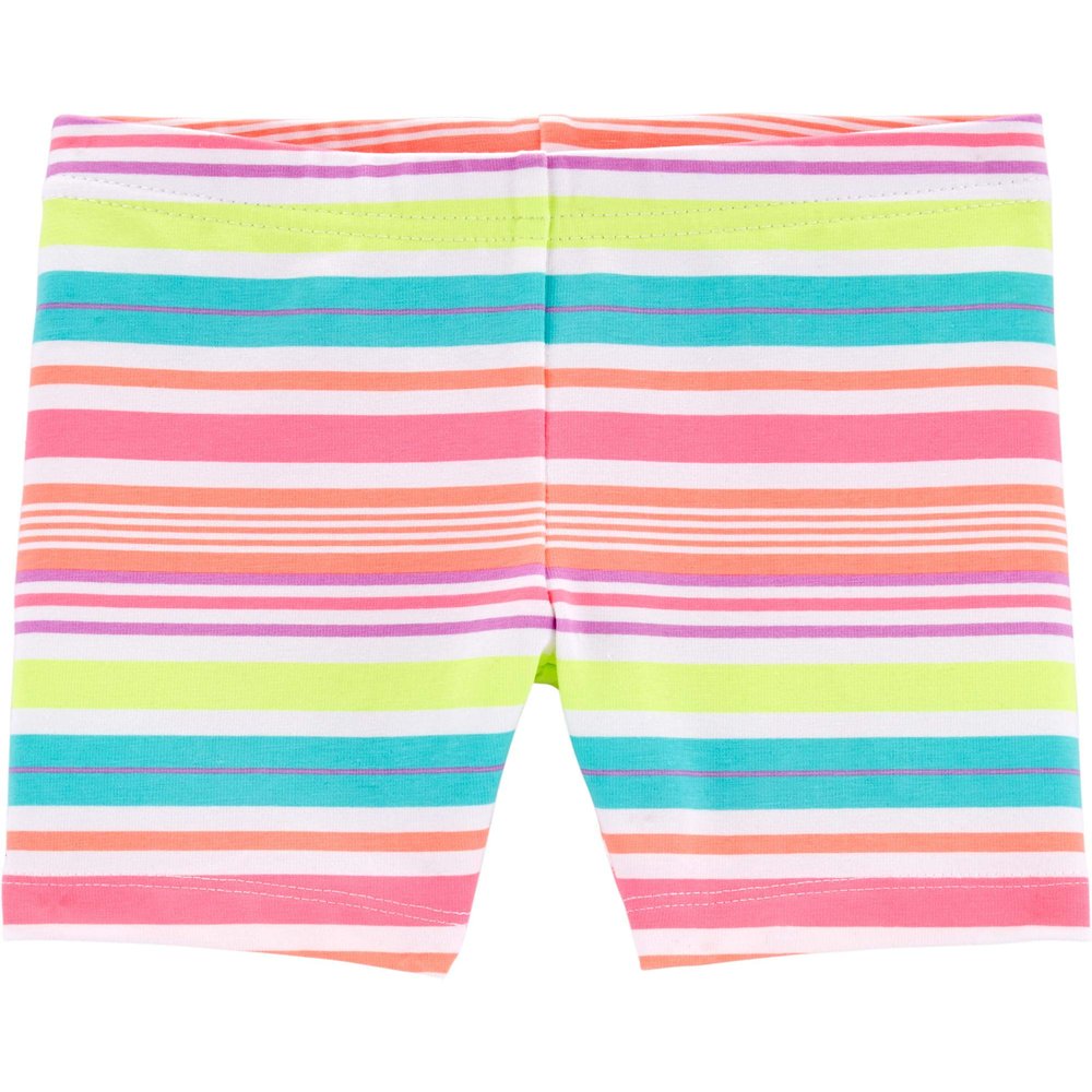 Carter's Girls Striped Playground Shorts, Pink, 24m