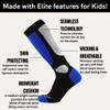 Pure Athlete Kids Value Ski Socks for Boys, Girls  Snowboarding, Winter, Cold Weather (S/M, 1 Pair - Black) view 4