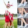 DADAWEN Adult & Youth White Cheerleading Shoe Athletic Sport Training Competition Tennis Sneakers Cheer Shoes White US Size 9.5 M Toddler view 2