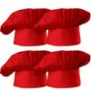 Hyzrz Chef Hat Set of 4 PCS Pack Adult Adjustable Elastic Baker Kitchen Cooking Chef Cap (Red) view 1