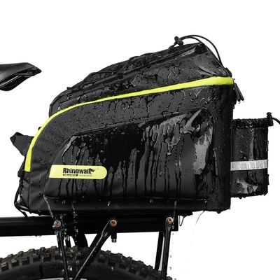 Rhinowalk Bike Bag Bike Trunk Bag Bike Pannier Bag 17L,(for Bicycle Cargo Rack Saddle Bag Shoulder Bag Laptop Pannier Rack Bicycle Bag Professional Cycling Accessories)-Green&Black