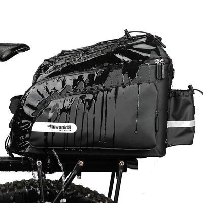 Rhinowalk Bike Bag Bike Trunk Bag Bike Pannier Bag 17L,(for Bicycle Cargo Rack Saddle Bag Shoulder Bag Laptop Pannier Rack Bicycle Bag Professional Cycling Accessories)-Black