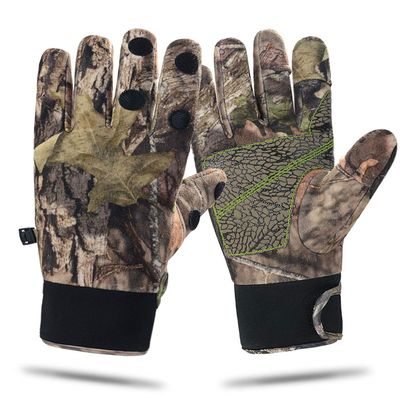 EAmber Camouflage Hunting Gloves Full Finger/Fingerless Adjustable Waterproof Windproof Gloves Pro Anti-Slip Paim Camo Glove Archery Accessories Hunting Outdoors