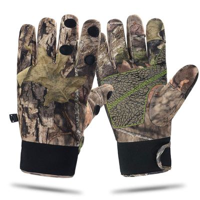 EAmber Camouflage Hunting Gloves Full Finger/Fingerless Adjustable Waterproof Windproof Gloves Pro Anti-Slip Paim Camo Glove Archery Accessories Hunting Outdoors