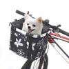 URBEST Bike Basket,Small Pets Cat Dog Folding Carrier,Removable Bicycle Handlebar Front Basket, Quick Release and Easy to Install,Detachable Cycling Bag (Black Flower) view 1