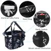 URBEST Bike Basket,Small Pets Cat Dog Folding Carrier,Removable Bicycle Handlebar Front Basket, Quick Release and Easy to Install,Detachable Cycling Bag (Black Flower) view 2