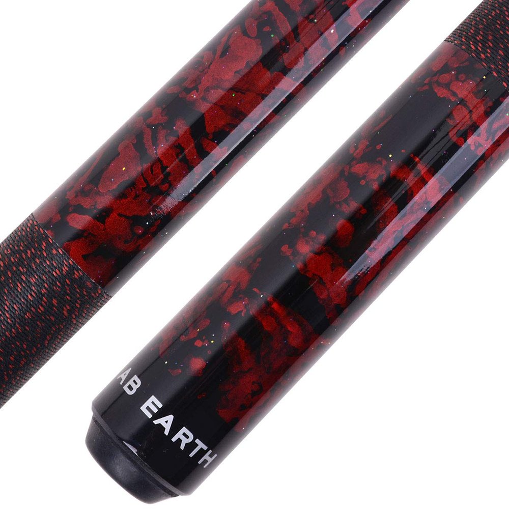 AB Earth 58 inch Hand-Painted Series 2-Piece Billaird Pool Cue Stick with Irish Linen Wrap (Red, 20oz)
