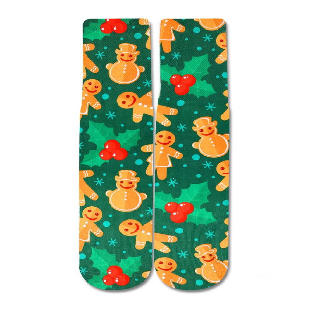 Benefeet Sox Mens Funny Novelty Chritmas Gingerman Socks Womens Crazy Fun Chritmas Themed Patterned Crew Tube Socks 3D Print Gingerman Design Dress Sock