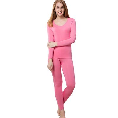 HEROBIKER Thermal Underwear Women Ultra-Soft Set Long Johns Top & Bottom Base Layer with Fleece Lined XXL,Pink