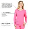 HEROBIKER Thermal Underwear Women Ultra-Soft Set Long Johns Top & Bottom Base Layer with Fleece Lined XXL,Pink view 2