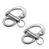 NRC&XRC Pair of 3-3/4"(96mm)316 Stainless Steel Fixed Bail Snap Shackle for Bracelet, Sailboat view 1