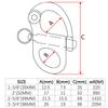 NRC&XRC Pair of 3-3/4"(96mm)316 Stainless Steel Fixed Bail Snap Shackle for Bracelet, Sailboat view 3