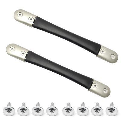 MroMax 2Pcs Luggage Handle 10.28" x 1.22" (L x W) Plastic Pull Handle Grip Replacement 261mm x 31mm for Luggage Suitcase Box Black Tone