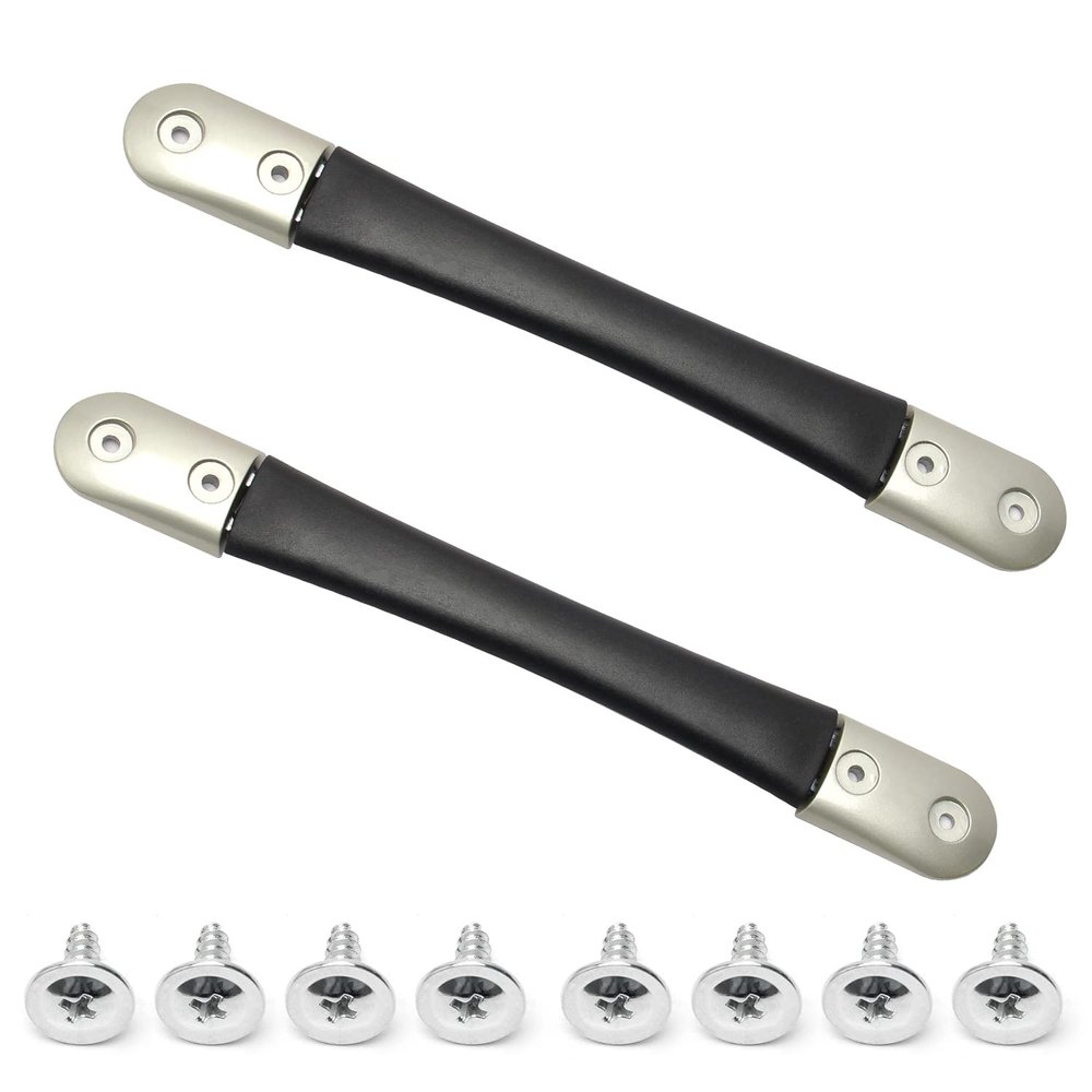 MroMax 2Pcs Luggage Handle 10.28" x 1.22" (L x W) Plastic Pull Handle Grip Replacement 261mm x 31mm for Luggage Suitcase Box Black Tone