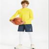DEVOROPA Youth Boys Compression Thermal Shirts Long Sleeve Undershirt Fleece Baselayer Mock Top Yellow L view 3