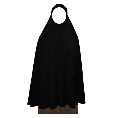 Black Extra Long Khimar 42" Hijab Niqaab Niqab Burqa Womens Overhead + Under Scarf