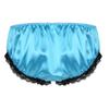 vastwit Silky Satin Ruffled Lace Trim Panties for Men Sissy Knickers French Maid Crossdressing Underwear Blue Medium view 2