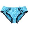 vastwit Silky Satin Ruffled Lace Trim Panties for Men Sissy Knickers French Maid Crossdressing Underwear Blue Medium view 3