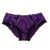 vastwit Silky Satin Ruffled Lace Trim Panties for Men Sissy Knickers French Maid Crossdressing Underwear Dark Purple Medium view 4