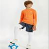 DEVOROPA Youth Boys Compression Thermal Shirt Long Sleeve Fleece Baselayer Soccer Baseball Undershirt Orange L view 4