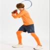 DEVOROPA Boys Leggings Quick Dry Youth Compression Pants Sports Tights Basketball Base Layer Orange L view 4