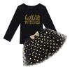 ACSUSS Toddler Girls Princess 2PCS Birthday Party Outfits Racer Back Vest with Sequins Polka Dots Tutu Skirt Set Long Sleeves Black 2-3 view 3