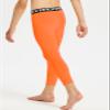 DEVOROPA Youth Boys Compression Pants 3/4 Length Sports Tights Leggings Soccer Basketball Base Layer Orange L view 3