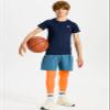 DEVOROPA Youth Boys Compression Pants 3/4 Length Sports Tights Leggings Soccer Basketball Base Layer Orange L view 4