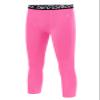 DEVOROPA Youth Boys Compression Pants 3/4 Length Sports Tights Leggings Soccer Basketball Base Layer Pink L view 1