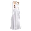 Women Metallic Cross Liturgical Praise Dance Dress Lyrical Dancewear Color Block Full Length Robe Worship Choir Dress Celebration of Spirit Dance Drseses White + Gold Cross XL view 4