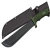 SZCO Supplies 16" Machete with Saw Back Blade  Tactical Hunting Knife with Rubberized Handle, Stainless Steel Blade, and Nylon Sheath  Military Style Camping and Outdoor Tool view 1