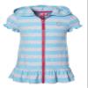 Beach Coverups for Girls Swimsuit Cover Up Cotton Terry Hood Swim Robe Swimwear - Turquoise Stripe (Size 5/6) view 1