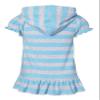 Beach Coverups for Girls Swimsuit Cover Up Cotton Terry Hood Swim Robe Swimwear - Turquoise Stripe (Size 5/6) view 2